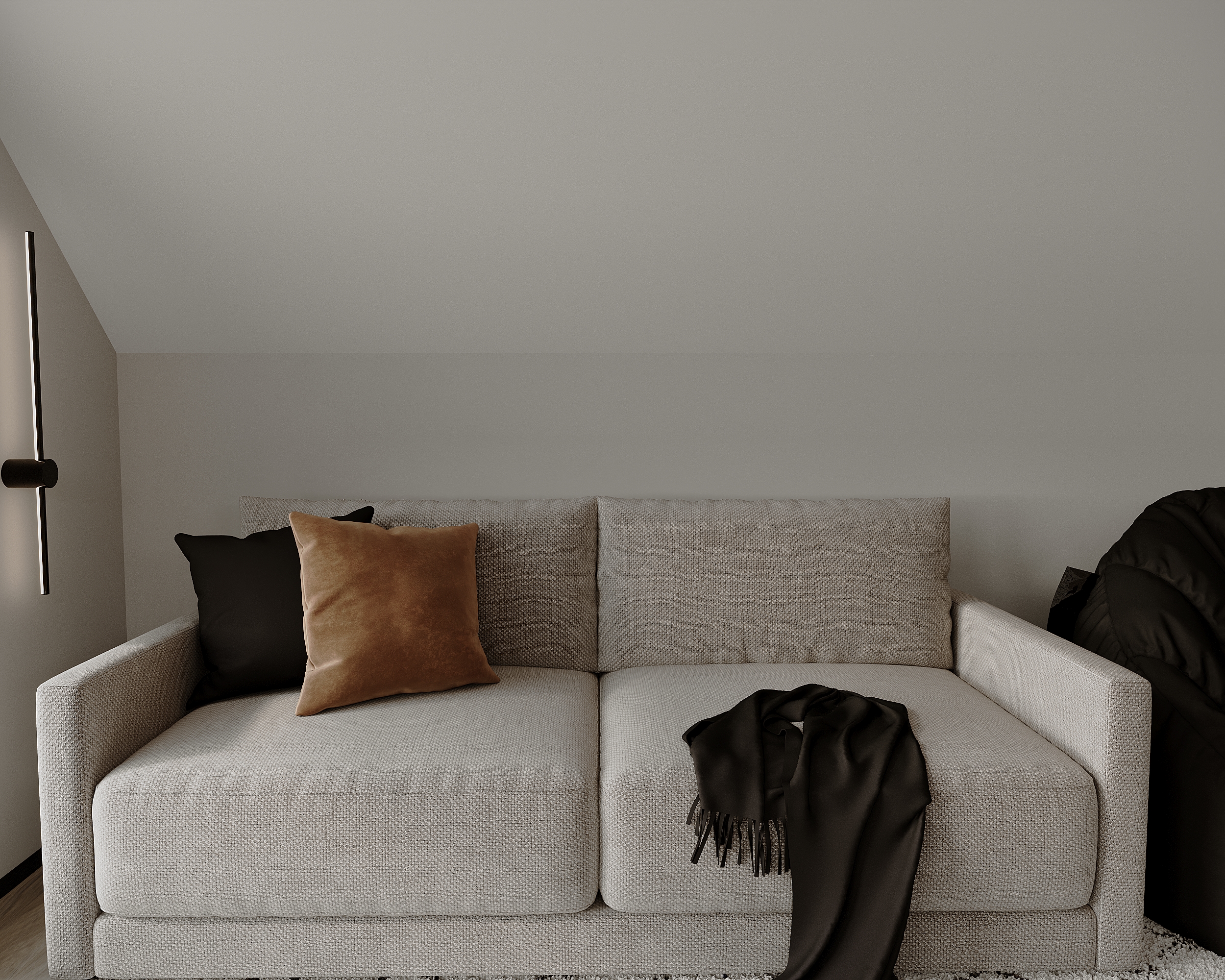 Design interior pentru o mansardă la casă particulară